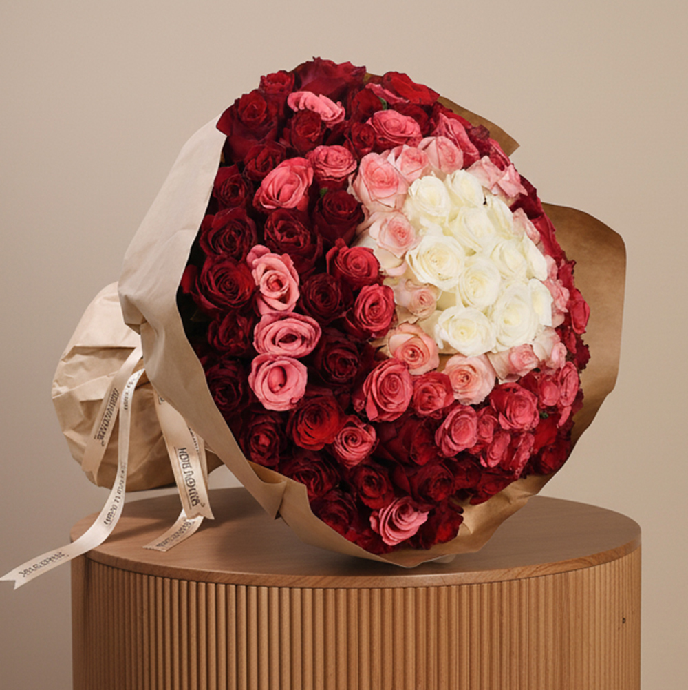 Cherry Cloud Roses Bouquet - EM 89