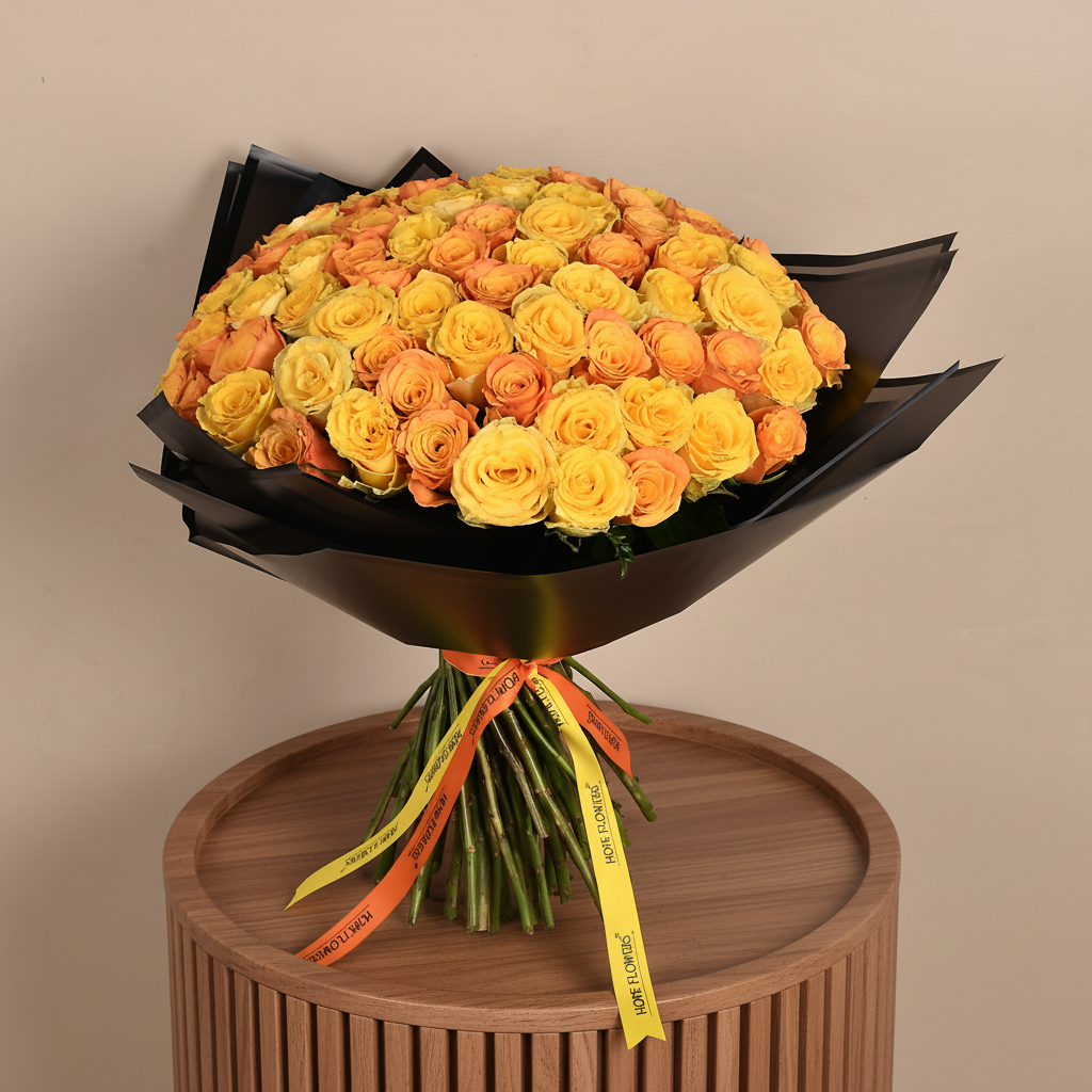Golden Petal Roses Bouquet - EM 93 - Image 5