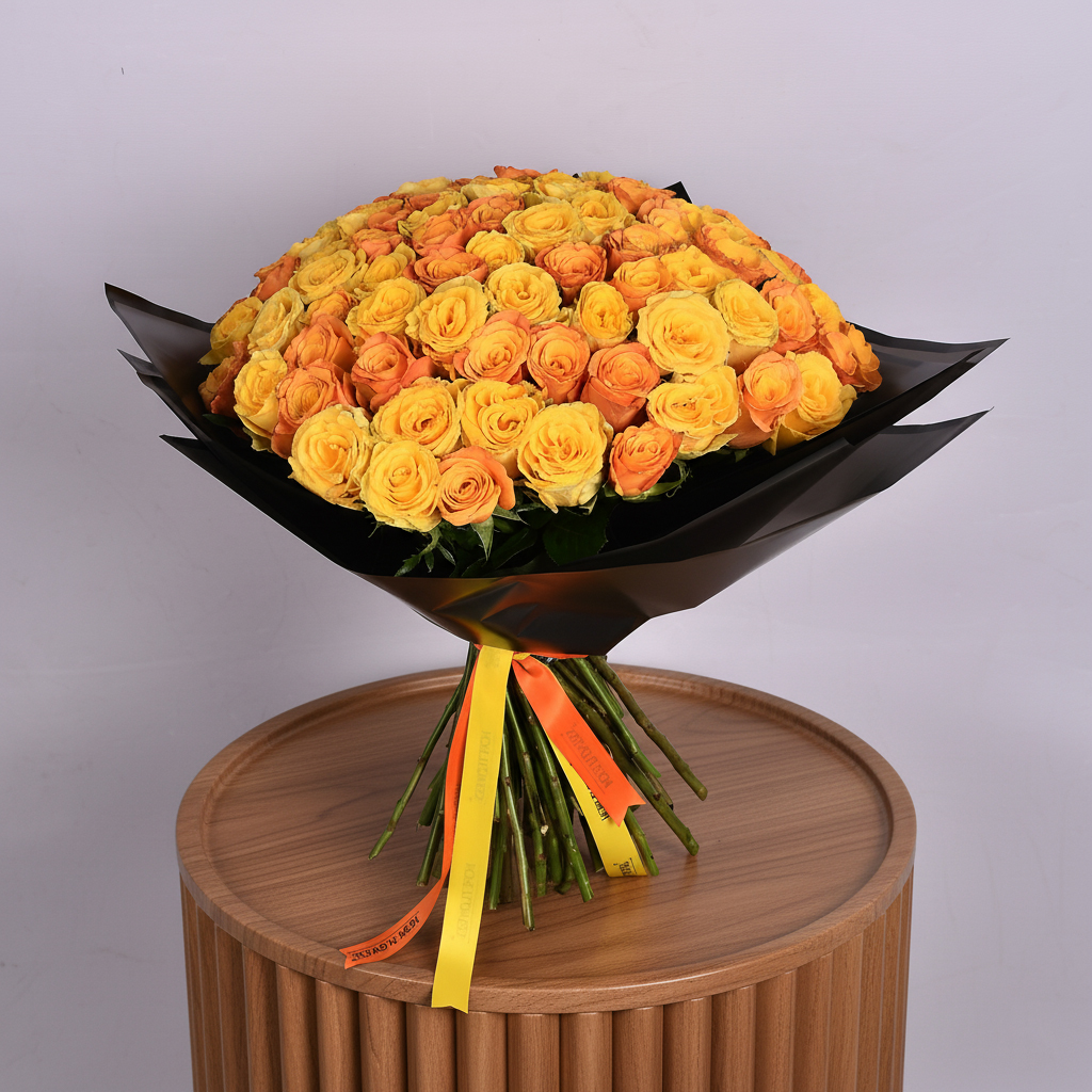 Golden Petal Roses Bouquet - EM 93 - Image 4